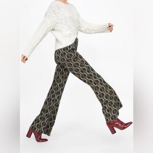 Zara Chain Black and Gold Wide Leg Pants